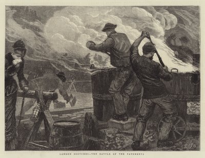 Croquis de Londres, la bataille des trottoirs - Edward Frederick Brewtnall